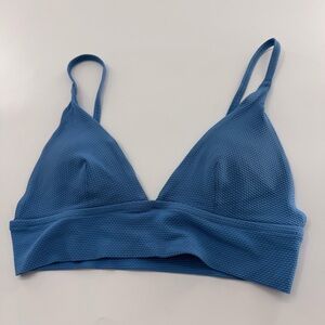 Aerie Longline Textured Bikini Top Blue Women’s Small Lightly Lined